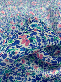 Ditsy Floral Printed Silk Chiffon - Royal / Blue / Pink / Turquoise