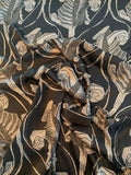 Abstract Printed Silk Charmeuse - Black / Beige