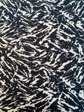 Abstract Printed Silk Twill - Black / White