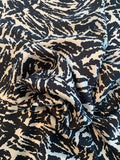 Abstract Printed Silk Twill - Black / White