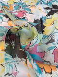 Pretty Floral Printed Silk Chiffon - Multicolor