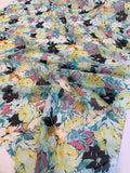 Pretty Floral Printed Silk Chiffon - Multicolor