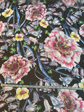 Flowers and Tulips Printed Silk Chiffon - Multicolor