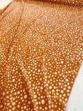 Scattered Spotted Printed Stretch Silk Chiffon - Caramel / Off-White