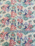 Vintage-Look Floral Printed Silk Chiffon - Pale Multicolor