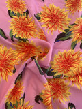 Carolina Herrera Floral Printed Silk Georgette - Pink / Yellow / Orange / Green