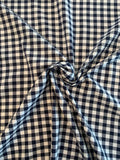 Gingham Check Baby Flannel Cotton Poly - Navy / White