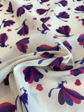 Dragonflies and Hearts Printed Cotton Voile - Ivory / Magenta / Plum / Violet