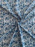 Loose Strings Printed Cotton Lawn - Dark Teal / Grey