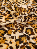 Animal Pattern Printed Cotton Poplin - Brown / Orange / Mustard / Off-White