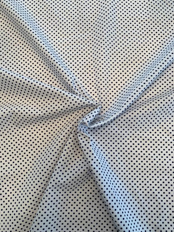 Mini Polka Dot Fine Cotton Poplin - Navy/White