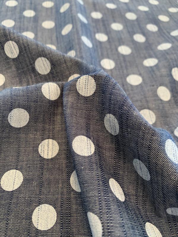 polka dot cotton dress material White Cotton Polka Dot Shirt Dress - Maxi Dresses