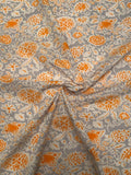 Summer Loving Printed Cotton Poplin - Orange / Grey / White
