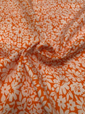 Summer Floral Cotton Poplin - Orange / White