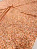 Summer Floral Cotton Poplin - Orange / White