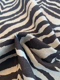 Zebra Printed Cotton Linen - Brown / Natural