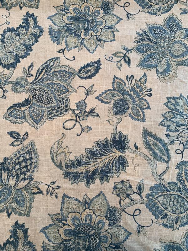 Home Dec Noblesse Floral Printed Linen Viscose - Natural/Teal/Sage | FABRICS & FABRICS Fabrics & Fabrics Home Dec Noblesse Floral Printed Linen Viscose - Natural/Teal/Sage | FABRICS & FABRICS Fabrics & Fabrics