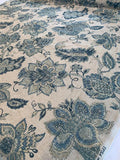 Home Dec Noblesse Floral Printed Linen Viscose - Natural / Teal / Sage