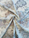 Home Dec Noblesse Floral Printed Linen Viscose - Ivory / Taupe