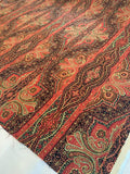 Ottoman Empire Printed Linen Viscose - Red / Orange / Black / Hunter Green