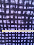 Square Web Washed Printed Silk and Cotton - Navy / Purple