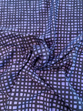 Square Web Washed Printed Silk and Cotton - Navy / Purple