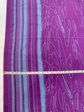 Border Pattern Sailor Ocean Routes Washed Printed Silk Crepe de Chine - Purple / Seafoam