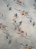 Classy Floral Printed Silk Georgette - Grey / Blue / Burnt Orange