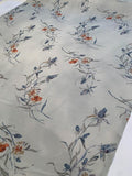 Classy Floral Printed Silk Georgette - Grey / Blue / Burnt Orange