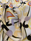 Regal Printed Silk Georgette - Off-White / Yellow / Black / Grey