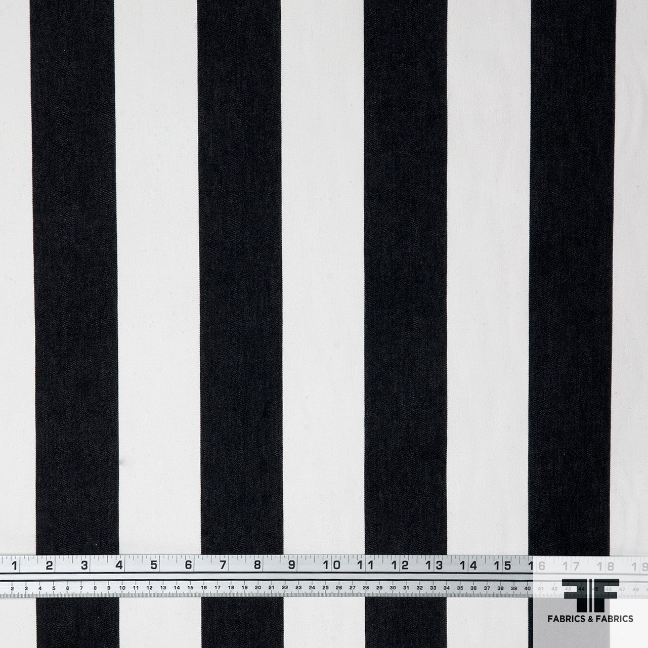 Striped Cotton Denim - Black/White