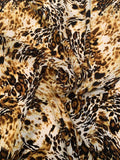 Animal Pattern Printed Silk Crepe de Chine - Black / Mustard / Brown / White