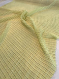 J Mendel Italian Ruched Textured Striped Silk Chiffon - Yellow / Black