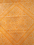 Modern Aztec Silk and Cotton Twill - Orange / White