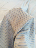 Diagonal Striped Washed Printed Silk Crepe de Chine - Blue / Beige / White