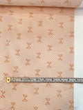 Polka Dots and Bows Printed Silk Crepe de Chine - Blush / Off-White / Mocha