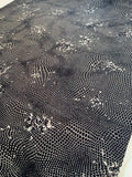 Spiraling Hexagons Printed Silk Crepe de Chine - Black / Off-White / Grey