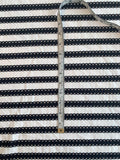 Horizontal Fishnet Striped Cotton Rayon Spandex Jersey Knit - Navy / White