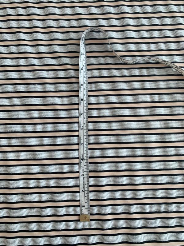 Horizontal Stripes with Lurex Jersey Knit - Silver / Black / Blush