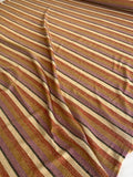 Horizontal Multi Striped Rayon Poly Jersey Knit with Lurex - Purple / Saddle / Brick / Black / Gold