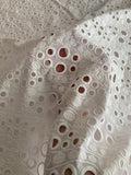 Wavy and Circular Embroidered Cotton Eyelet - Off-White