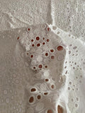 Wavy and Circular Embroidered Cotton Eyelet - Off-White