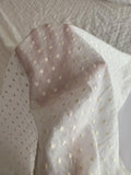 Polka Dot Embroidered Cotton Voile - Off-White / Cream