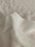 Delicate Embroidered Eyelet Handkerchief Linen - Ivory