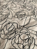 Floral Embroidered Cotton - Ivory / Black