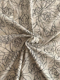 Floral Embroidered Cotton - Ivory / Black
