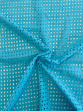 Boxy Embroidered Cotton Eyelet - Turquoise