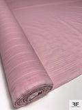 Striped Fine Stitch Embroidered Cotton Voile - Light Pink