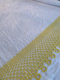 Border Pattern Embroidered Cotton Eyelet - White / Yellow