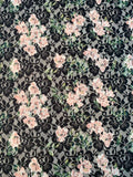 Floral Printed Lace - Navy / Pink / Green